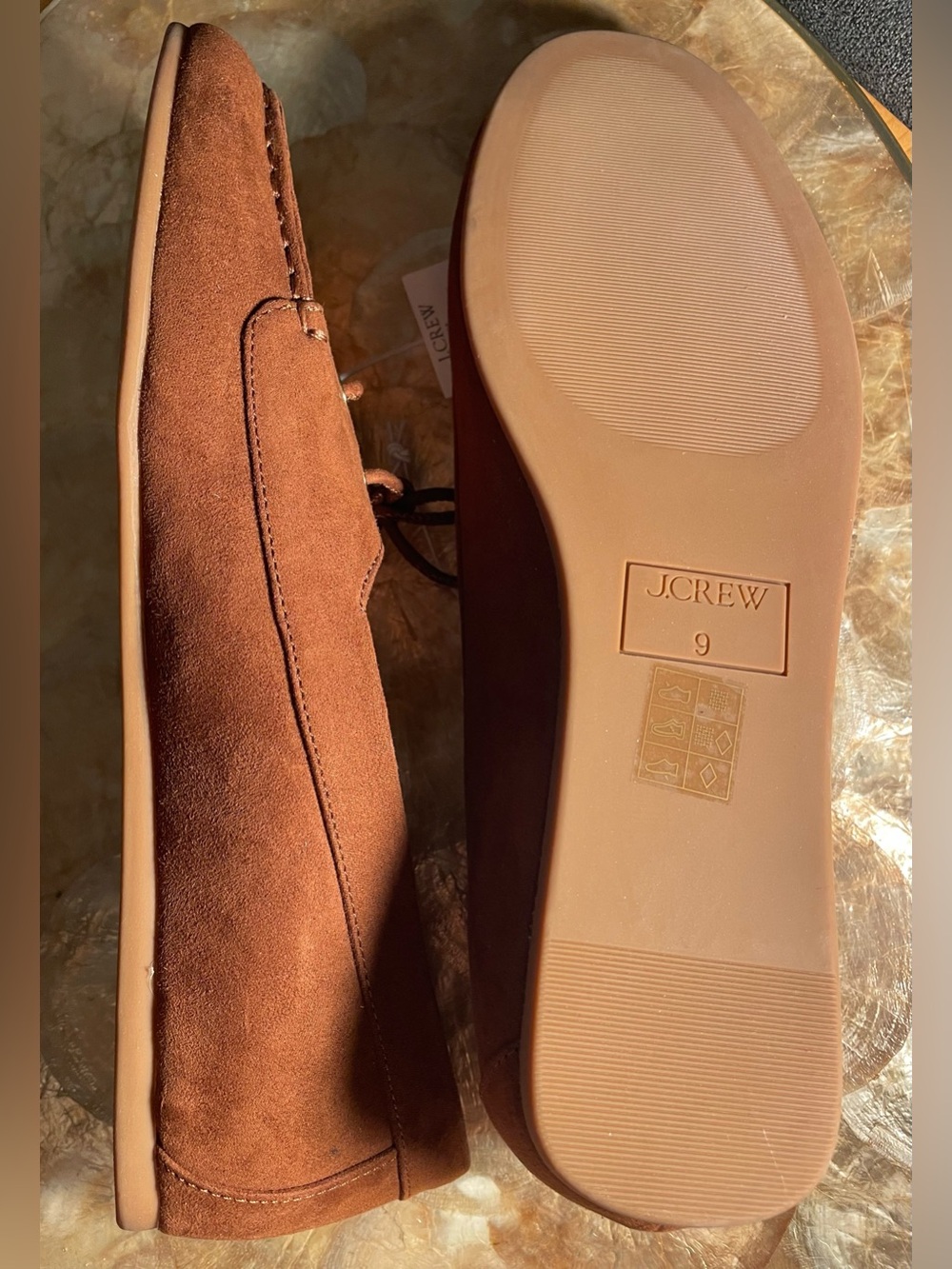 NWT J.Crew Antique Oak Boat Shoe size 9, never worn - Picture 3 of 3